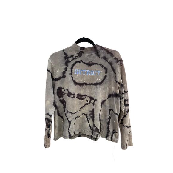 Tie Dye Long Sleeve Shirt with "Detroit" Embroidery | Geode Tie - Reverse Dye - Picture 1 of 2